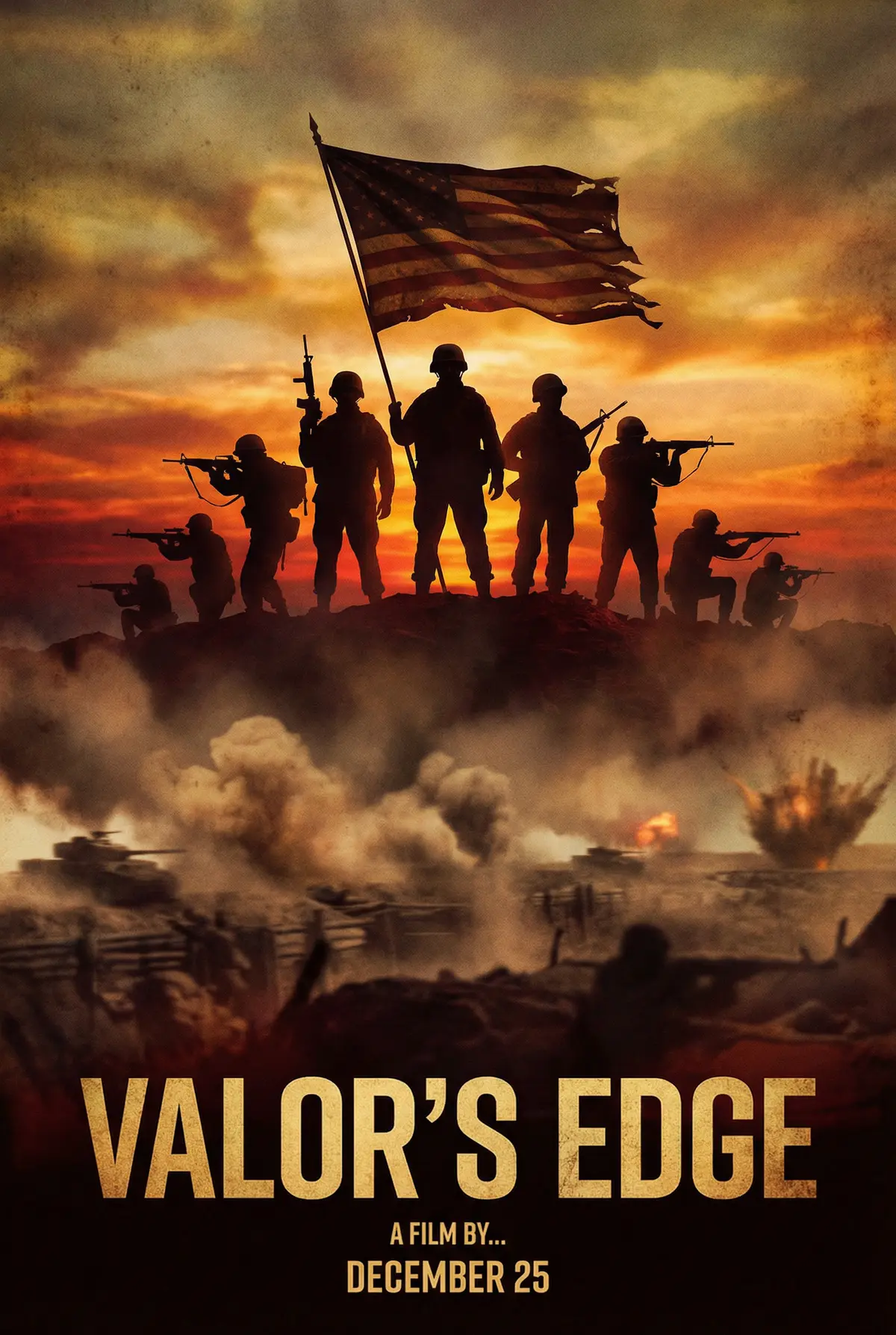 福利姬 出品战争史诗片《铁血意志》电影海报